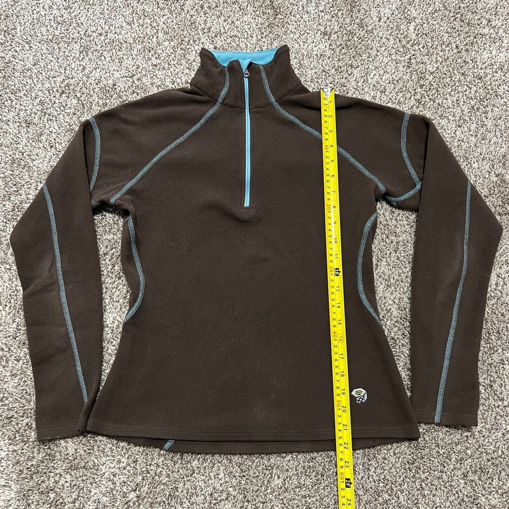 Mountain Hardwear 1/4 Zip Fleece Pullover Sweater Women Small Brown Blue
